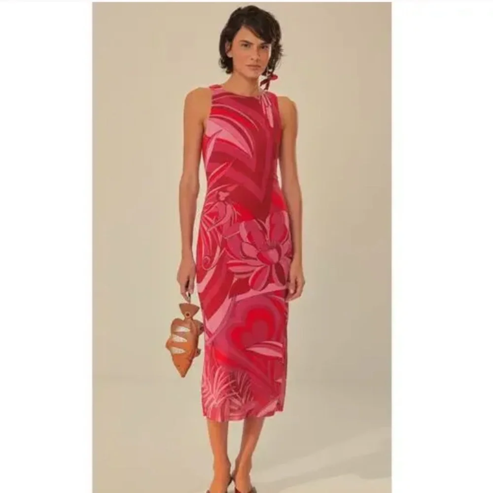 NWOT Farm Rio Endless Summer Tulle Midi Dress SIZE M - Picture 2 of 6